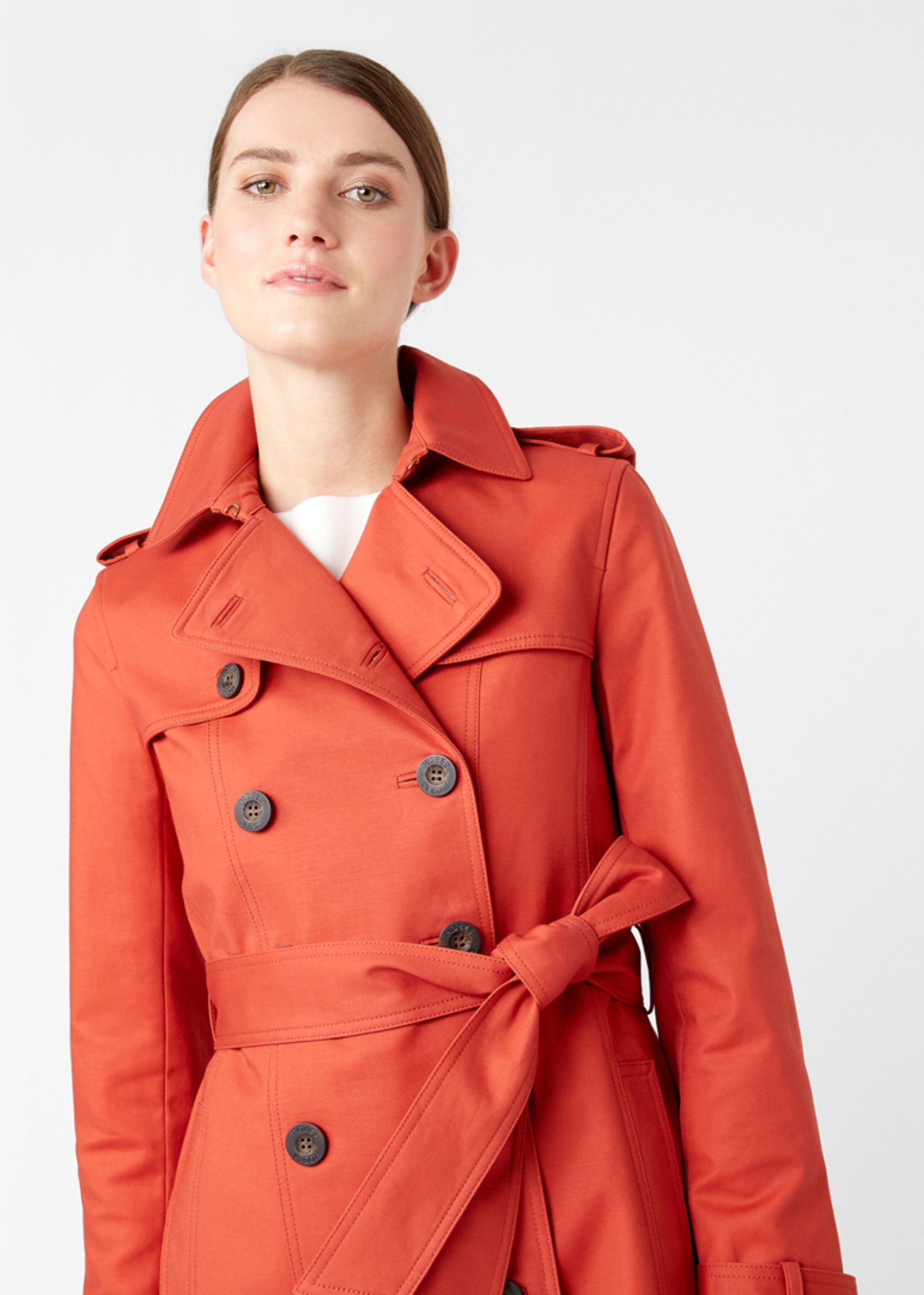 burnt orange pea coat