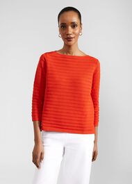 Nellie Cotton Jumper, Hibiscus Red, hi-res