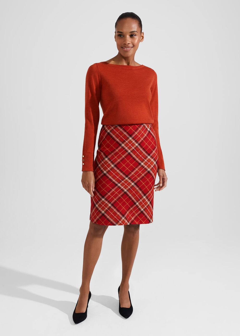 Perla Merino Wool Sweater, Orange Marl, hi-res