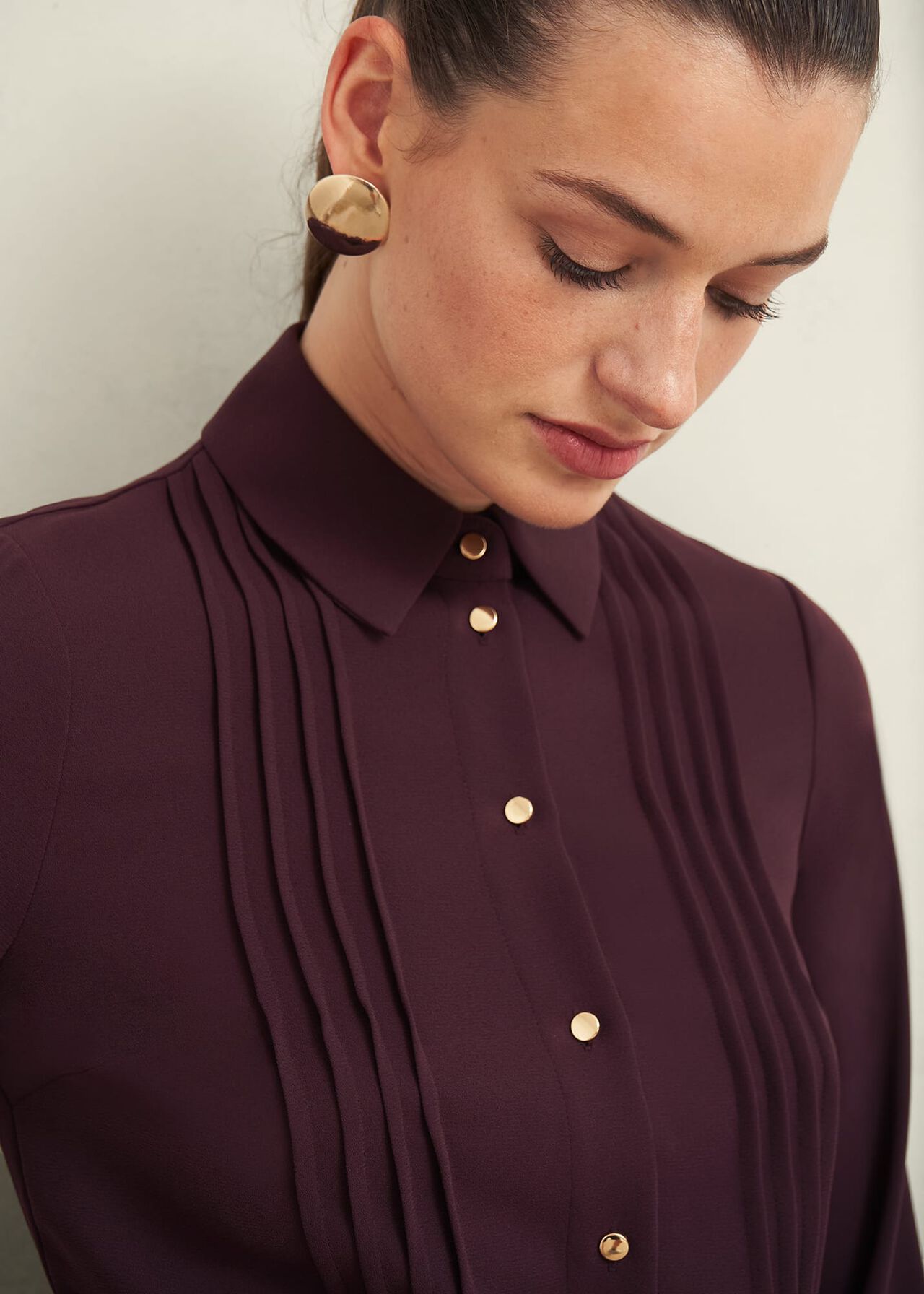 Robyn Shirt Dress, Malbec Purple, hi-res