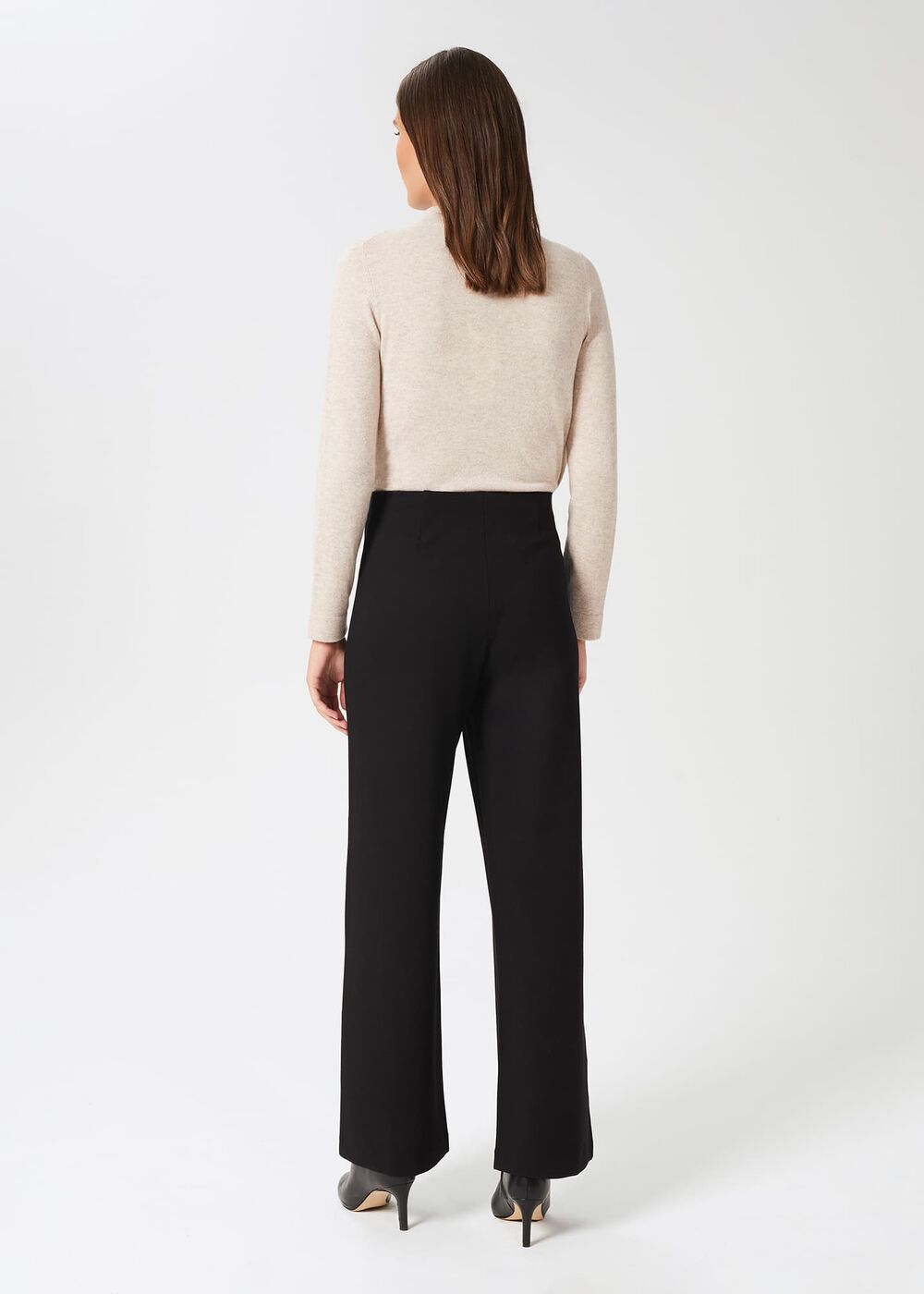 Pippa Jersey Wide Leg Trousers, Black, hi-res