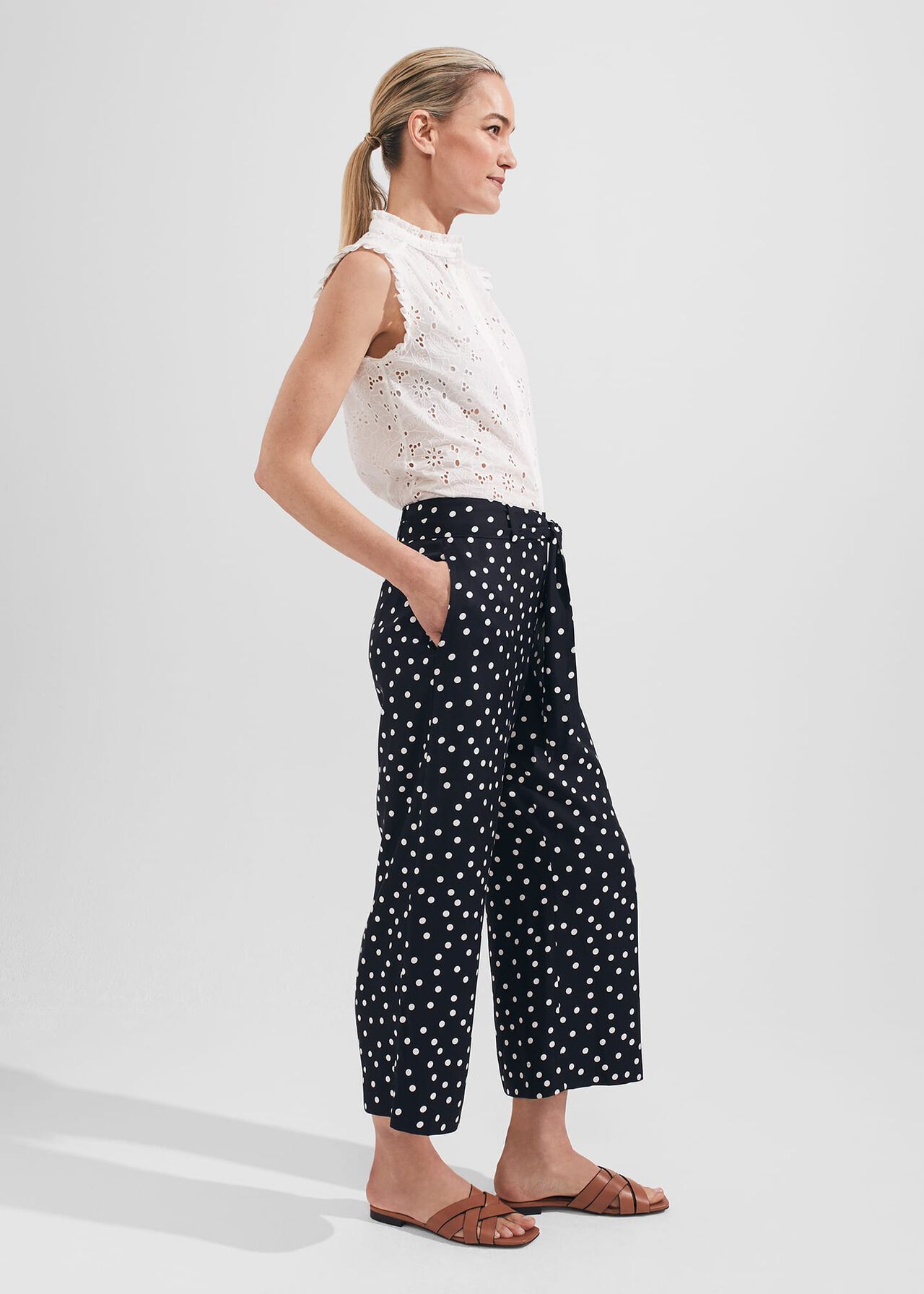 Petite Astrid Crop, Navy Ivory, hi-res