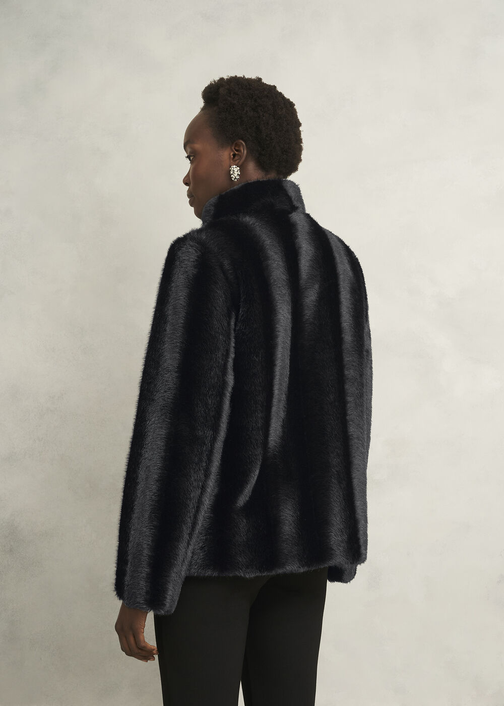 Misha Faux Fur Coat, Black, hi-res
