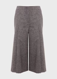 Dina Tweed Wide Culottes With Wool, Grey, hi-res