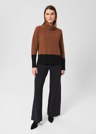 Melodie Merino Wool Jumper, Toffee Black, hi-res