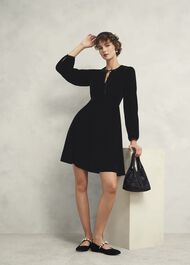 Osterly Velvet Dress, Black, hi-res