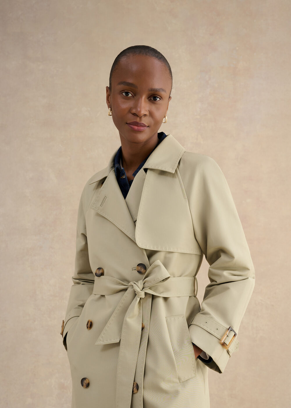 Riley Sage Green Trench Coat , Pale Sage Green, hi-res