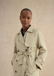 Riley Sage Green Trench Coat , Pale Sage Green, hi-res