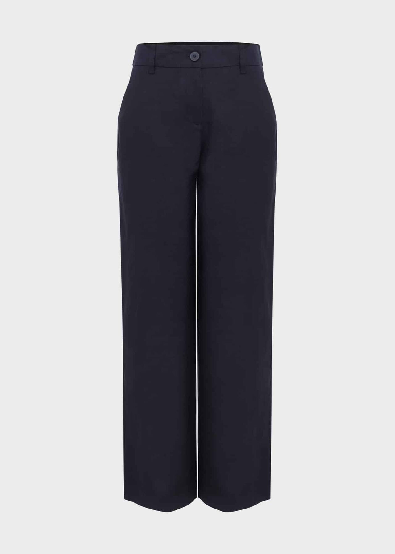 Petite Lynn Linen Trousers, Navy, hi-res
