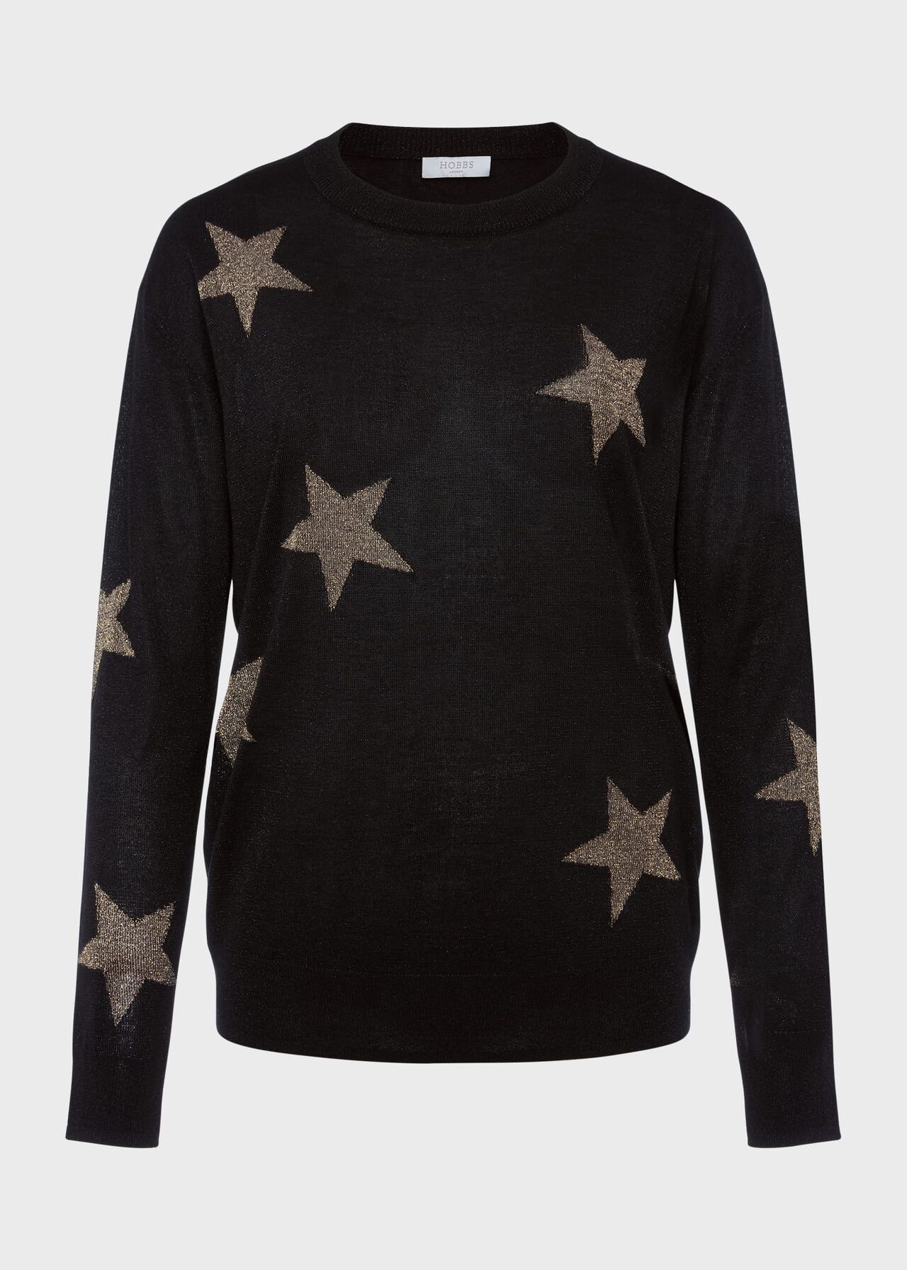 Deborah Lurex Star Sweater, Black Gold, hi-res