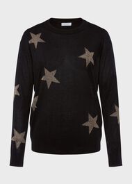 Deborah Lurex Star Sweater, Black Gold, hi-res