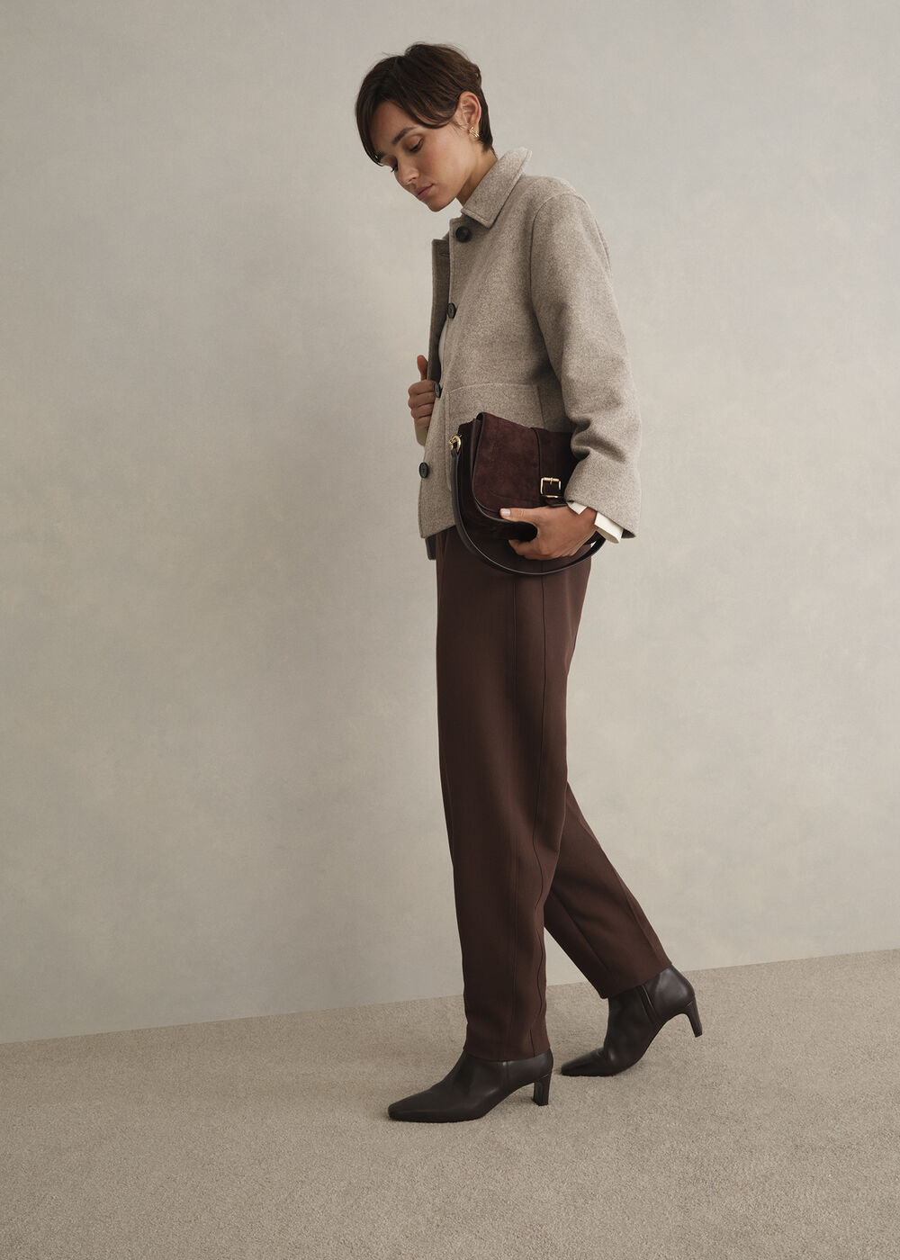 Milly Wool Jacket, Stone Grey, hi-res