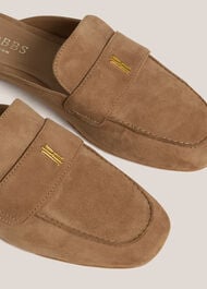 Lola Suede Backless Loafers, Light Tan, hi-res