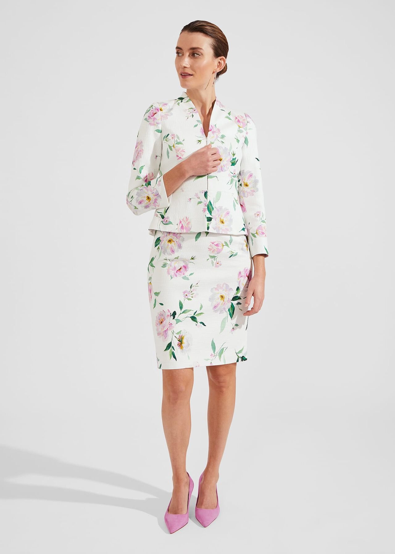 Suzanna Floral Tweed Jacket, Ivory Multi, hi-res
