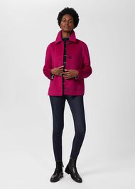 Sairey Short Wool Coat, Fuchsia Pink, hi-res