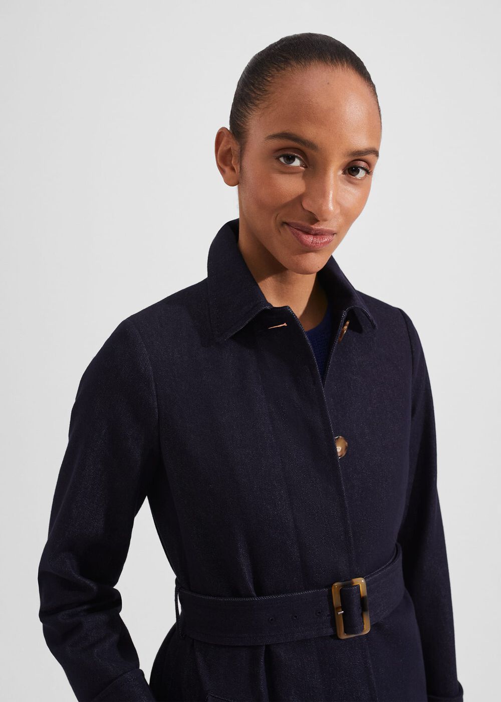 Carrie Denim Trench, Indigo, hi-res