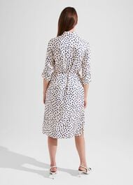 Cali Spot Shirt Dress, Ivory Deep Blue, hi-res