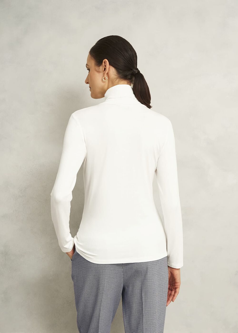 Mischa Turtle Neck Top, Hobbs Ivory, hi-res