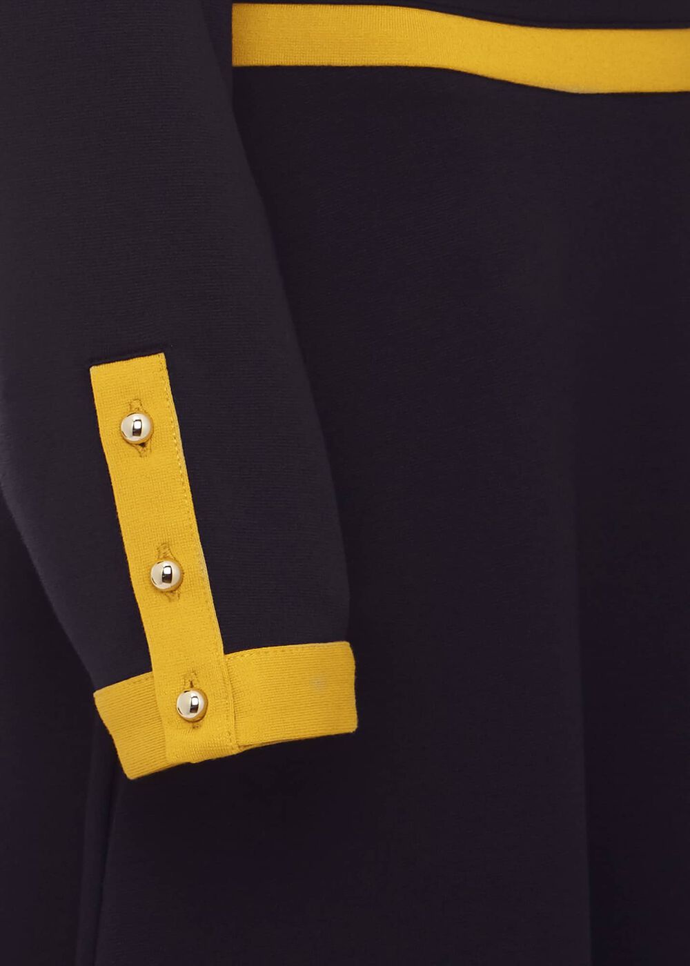 Vivian Ponte Dress, Navy Chartreuse, hi-res