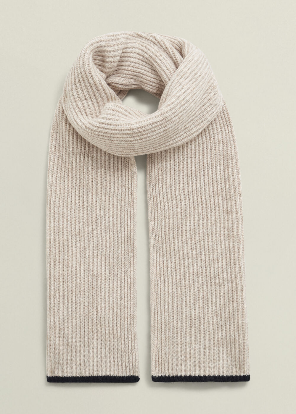 Acacia Knit Scarf, Beige Black, hi-res