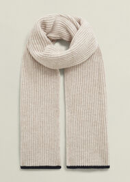 Acacia Knit Scarf, Beige Black, hi-res