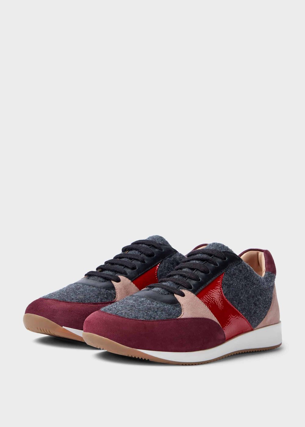 Mara Multi Grey Leather Trainers, Multi Grey, hi-res