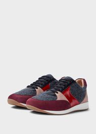 Mara Multi Grey Leather Trainers, Multi Grey, hi-res