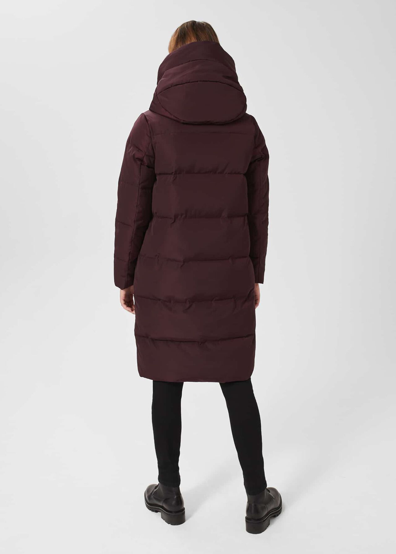 Heather Water Resistant Puffer Jacket, Wine, hi-res