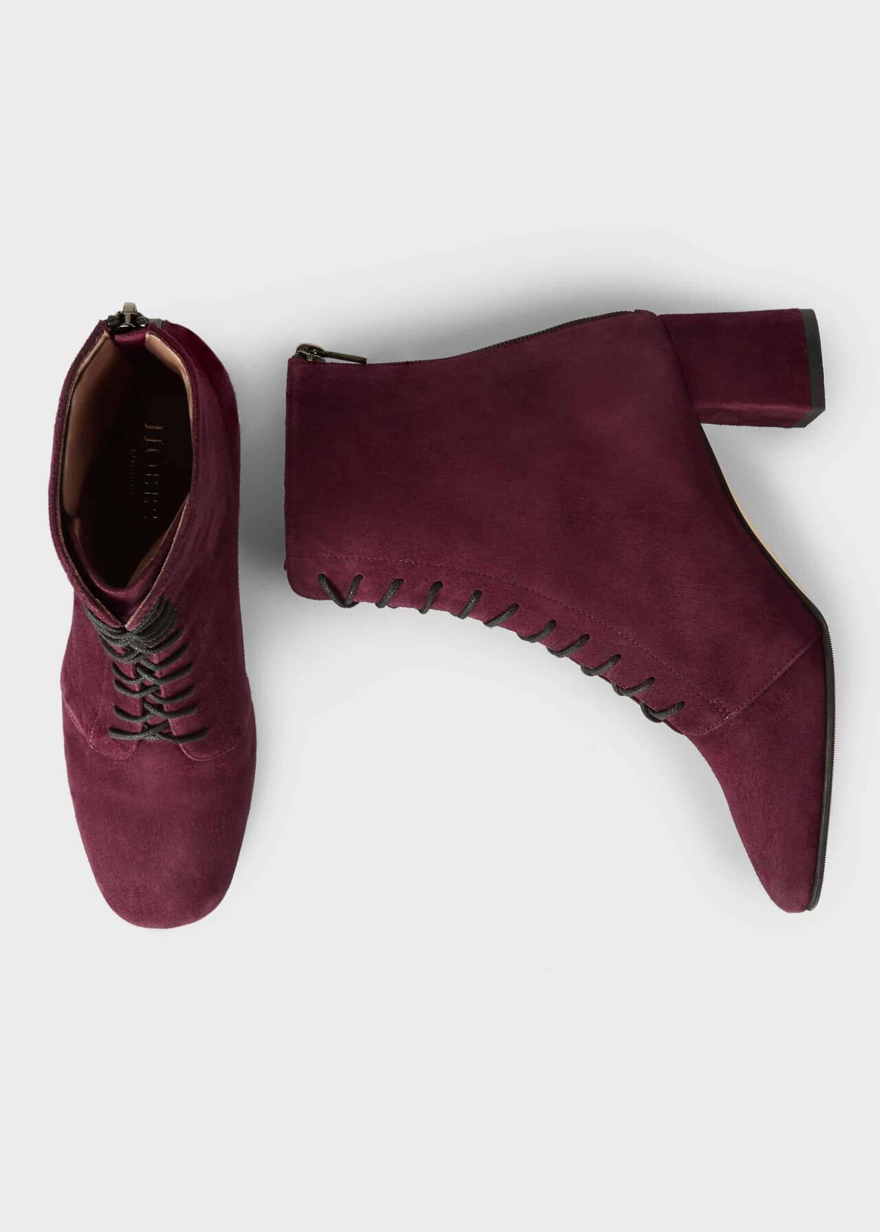 lace up boots burgundy