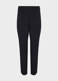 Mallory Cotton Blend Capri Trousers With Stretch, Navy, hi-res