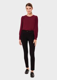 Katia Puff Sleeve Blouse, Dark Raspberry, hi-res