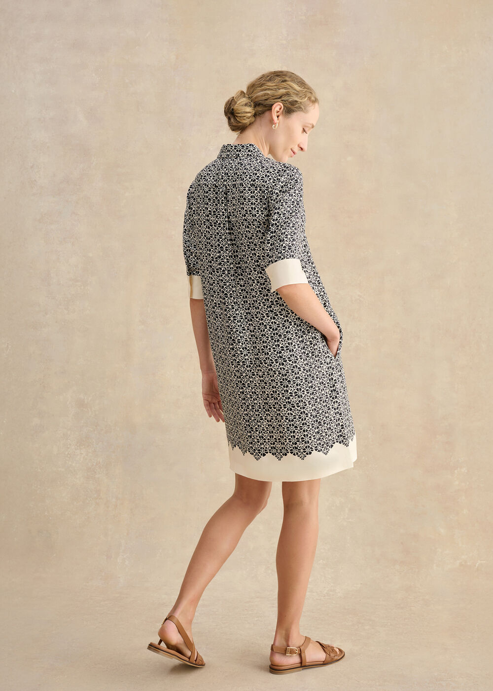 Marciella Dress, Navy Cream, hi-res