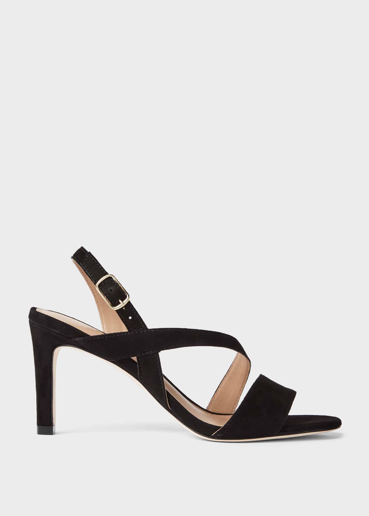 Mila Suede Sandals, Black, hi-res