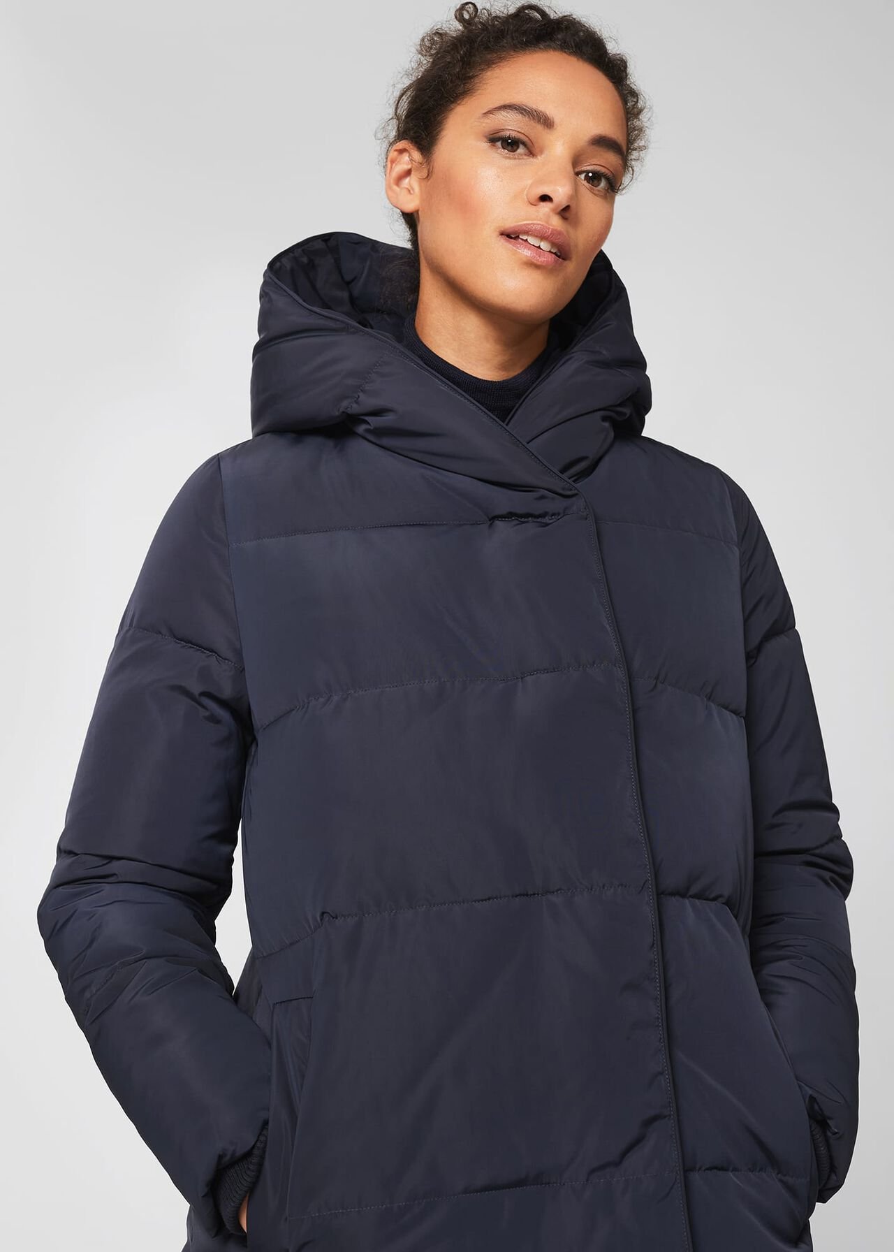 Darla Water Resistant Puffer Jacket, Navy, hi-res