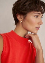 Priya Knitted Vest, Hibiscus Red, hi-res