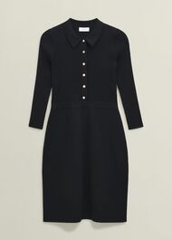 Blanche Knitted Dress, Hobbs Black, hi-res