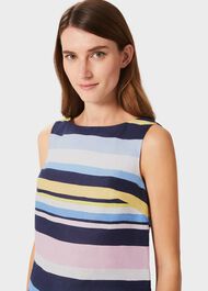 Kinsley Linen Sleeveless Top, Navy Multi, hi-res