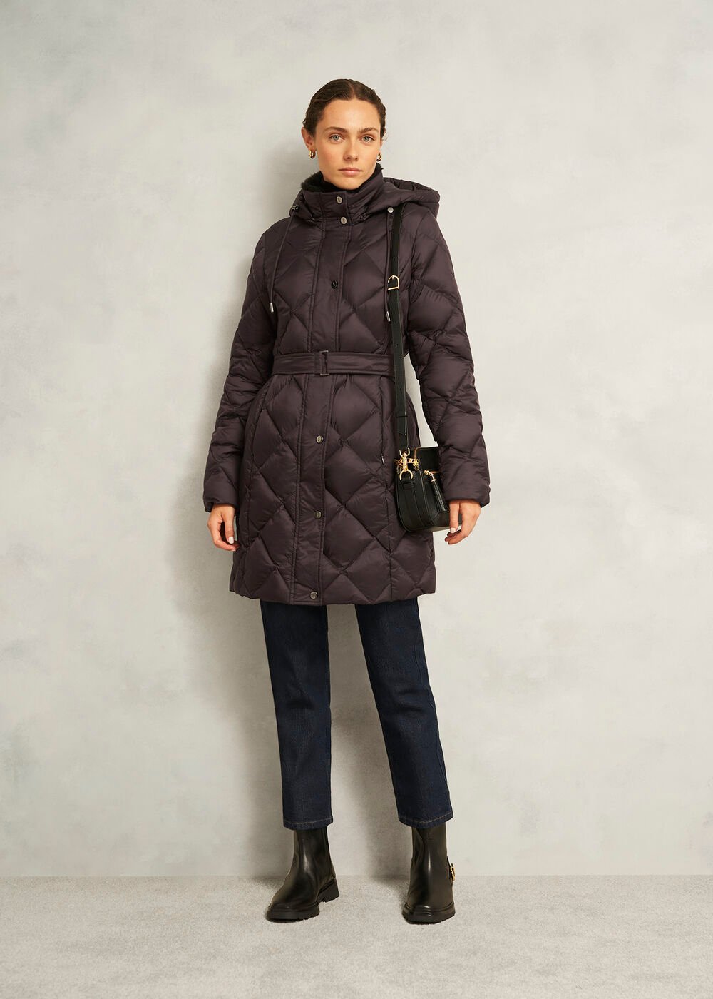 Petite Lumi Puffer Coat, Deep Brown, hi-res
