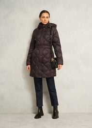Petite Lumi Puffer Coat, Deep Brown, hi-res