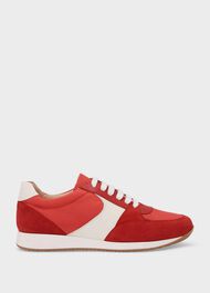 Mara Leather Trainers, Red Multi, hi-res