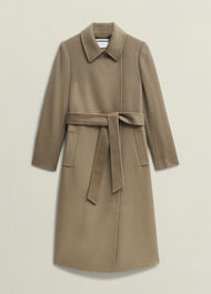 Livia Wool Wrap Coat, Neutral, hi-res