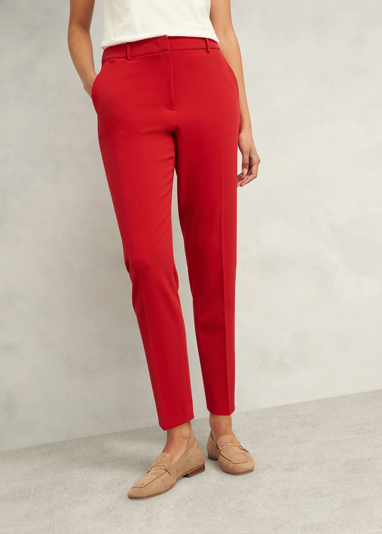 Miley Tapered Trousers, Begonia Red, hi-res