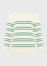 June Cotton Jumper, Ivory Green, hi-res