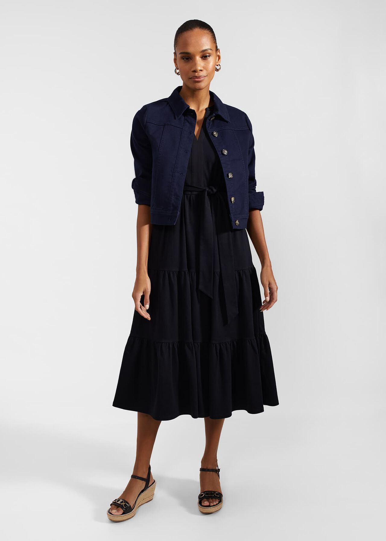 Valentina Jersey Dress, Navy, hi-res