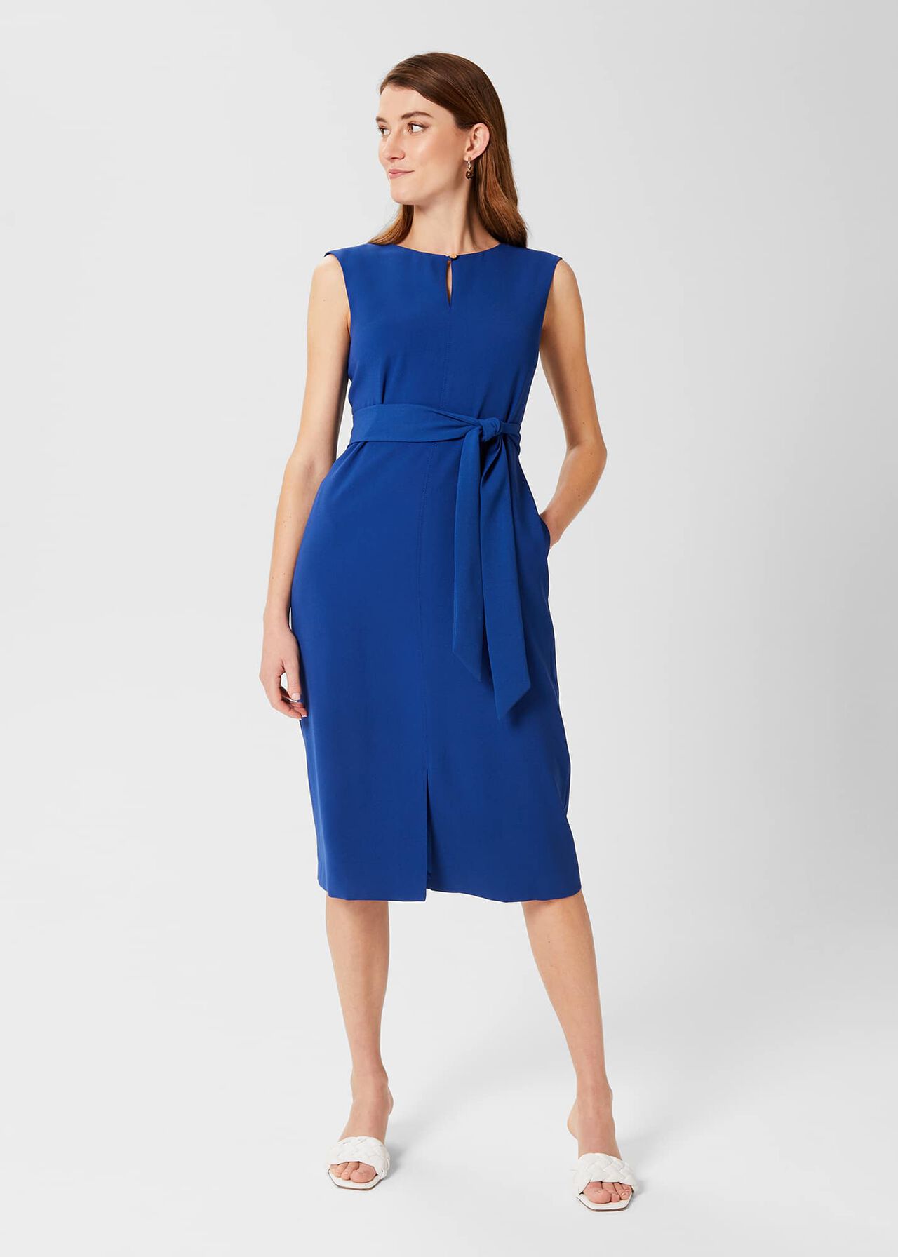 Kristen Belted Dress , Royal Blue, hi-res