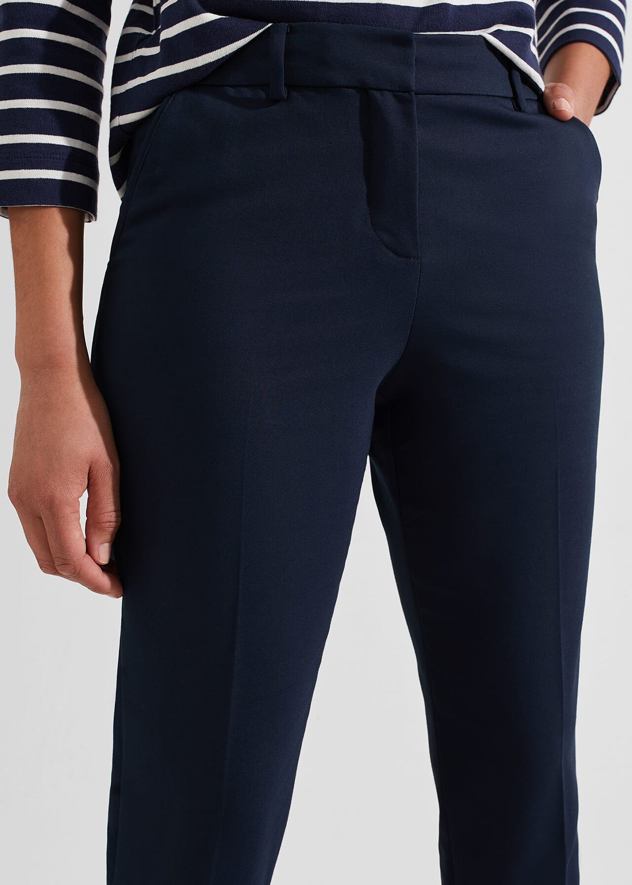 Petite Quin Tapered Trousers, Navy, hi-res