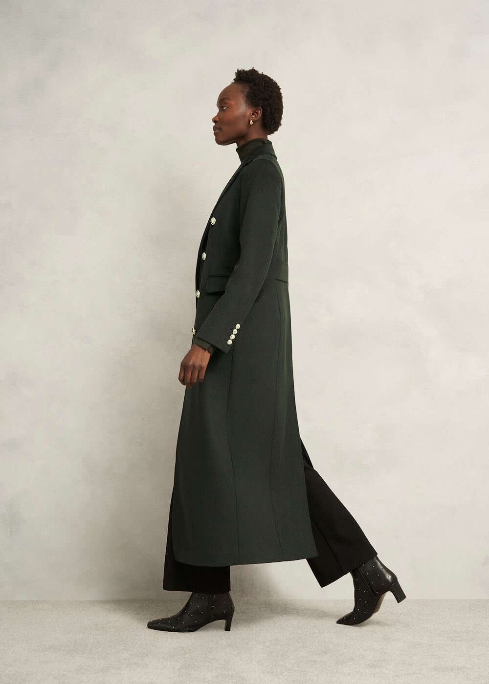 Richmond Wool Maxi Coat, Yew Green, hi-res