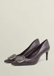 Martie Leather Court Shoes, Malbec Purple, hi-res