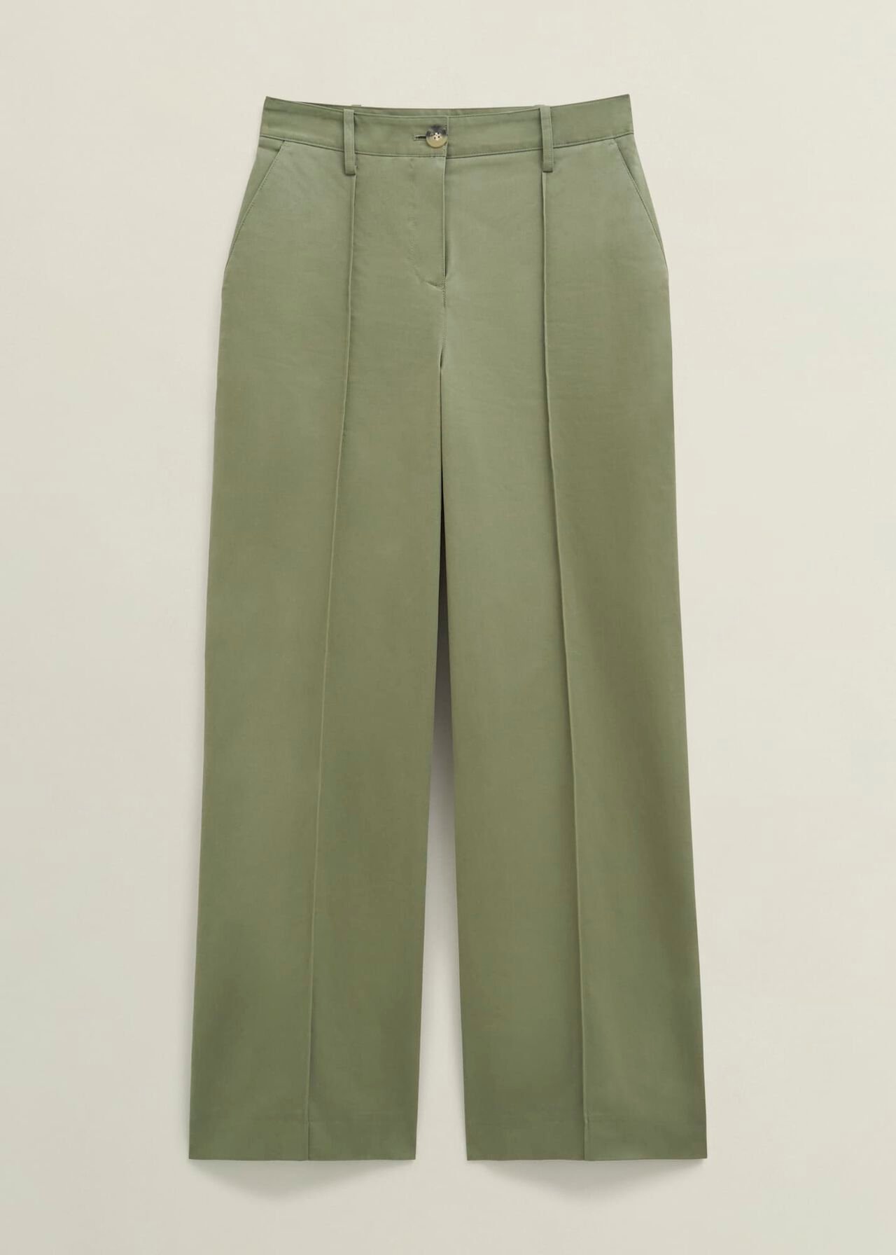 Dark Sage Green Kayley Cotton Pants, Dark Sage, hi-res