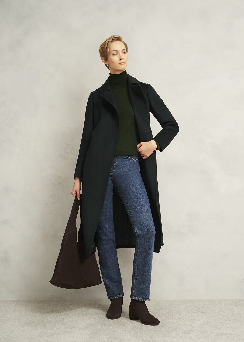Lara Merino Rollneck Sweater, Yew Green, hi-res